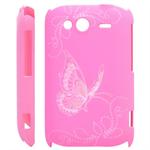 HTC Wildfire S Butterfly deksel (rosa)